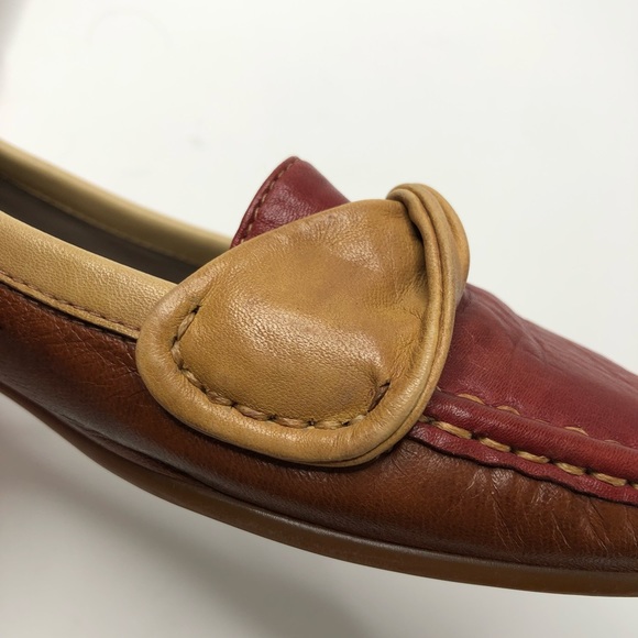 A.Z. Moda Color Block Leather Slip-on Loafer Shoes - Picture 7 of 15
